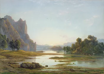 Sunset over a River Landscape, c.1840